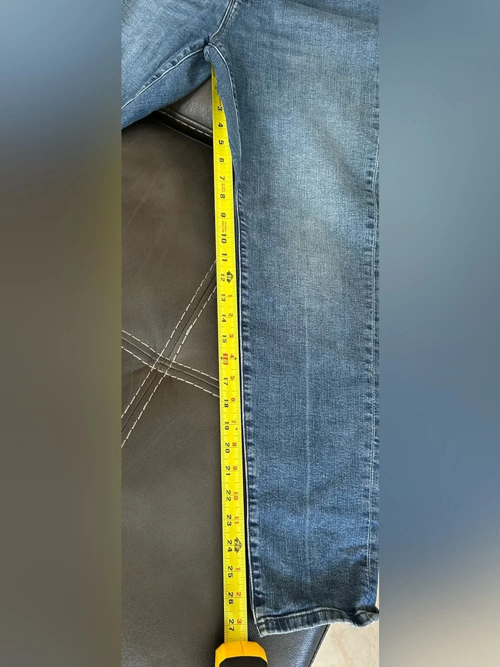 Michael Kors Medium Wash Slim Leg Jeans with Gold MK Logo